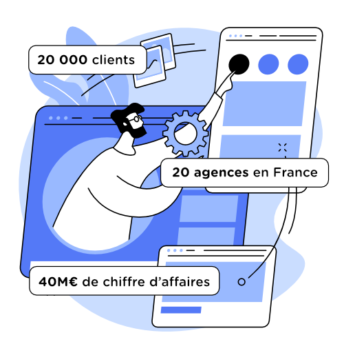 Illustration Linkeo 20000 clients, 20 agences en France, 40M€ de chiffre d'affaire